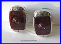 1940-53 Chevrolet Truck Tail Light Assembly - Stainless Steel - Red Glass Lens - PAIR