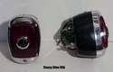 1940-53 Chevrolet Truck Tail Light Assembly - Black Casing - Red Glass with Blue Dot Lens - PAIR