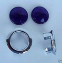 Blue Dot Jeweled Glass "Dots" for Lenses - with Bezels - PAIR