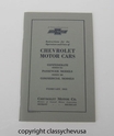 1932 Chevrolet Motor Cars Owner / Shop Manual