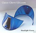 BLUE Headlight Visors for 7" Sealed Beam Headlights - PAIR