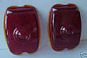 1940-53 Chevrolet GMC Truck Red Glass Tail Light Lenses - Pair