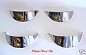 5 3/4" Headlight Visors - Stainless Steel - Set of 4