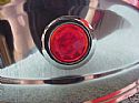 7" Red Jeweled Headlight Stainless Steel Visors for Sealed Beam Headlights - PAIR