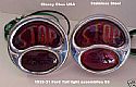 Model A Ford Tail Light Assembly STOP Stainless - 12V - Pair