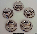1928-29 Reproduction Model A Ford Hubcaps - 5pc - Stainless