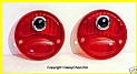 RED Glass with Blue Dot Tail Light Lens for Model A Ford - 2 PC