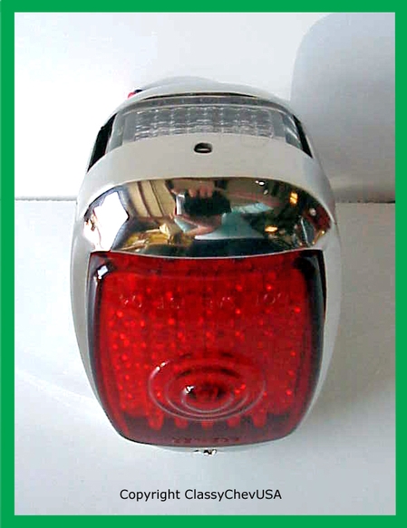 1940-1953 Chevrolet Truck Tail Light Assembly - Stainless Steel - Red LED Lens - LEFT