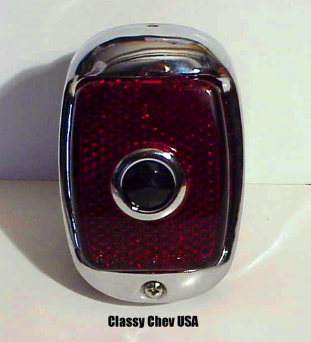 1940-1953 Chevrolet Truck Tail Light Assembly - Black Casing - Red Glass with BLUE DOT Lens - RIGHT