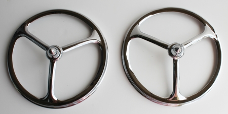 7" BULLET Chrome TriBar Headlight Covers - PAIR