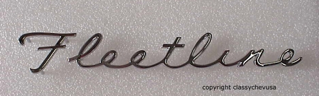 1941-1948 Chevy Car Fleetline Script Emblem