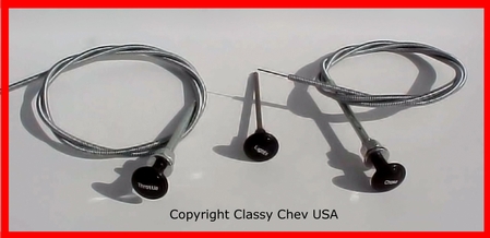 1936-39 Chevrolet Truck Choke & Throttle Knobs with Cables & Headlight Knob with Shaft