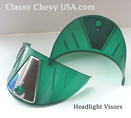 GREEN Plastic Headlight Visors - PAIR NEW