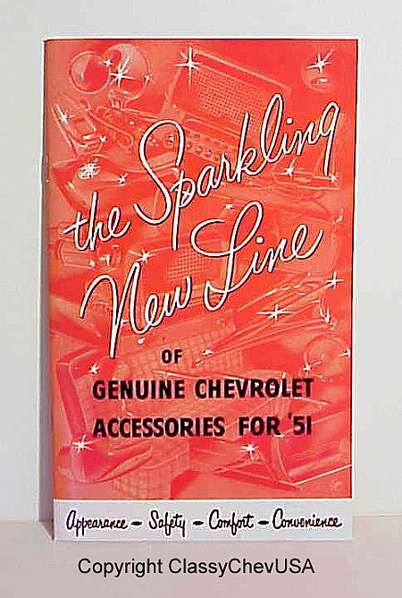 "The Sparkling New Line of Chevrolet Accesories for 51" Accessories Booklet
