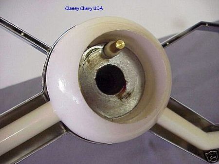 1950 51 52 Chevrolet Chevy Butterfly Steering Wheel - White 1949 styleline chevy horn wiring 